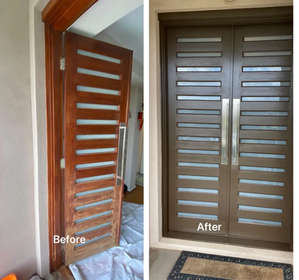 Custom door finish